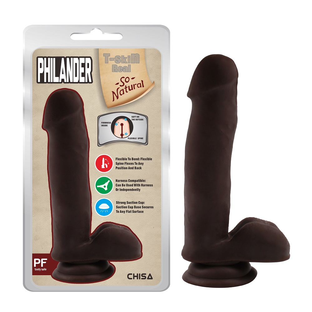 Realističan dildo u braon boji Philander CN 711707824